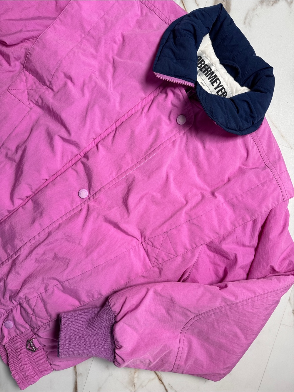 Vintage Obermeyer Josie Pink Puffer Snow Jacket Sz 6 Heart Ski Snowboard